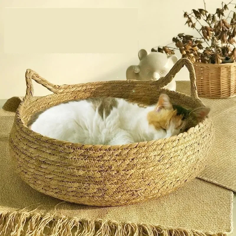 CESTA TEJIDA PARA GATOS