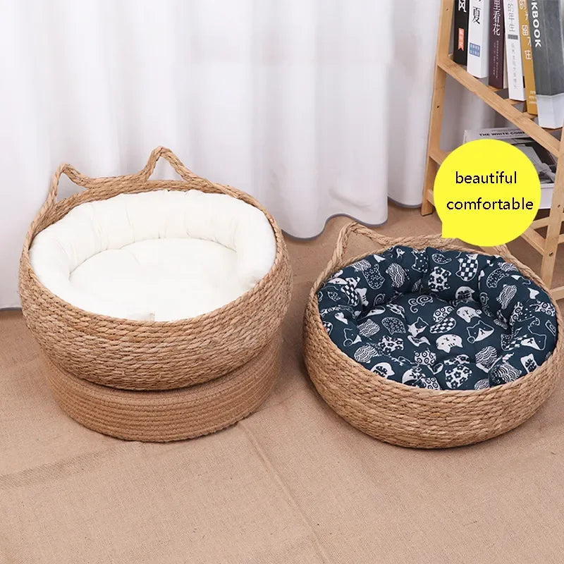 CESTA TEJIDA PARA GATOS